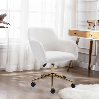 Gold white desk online chair